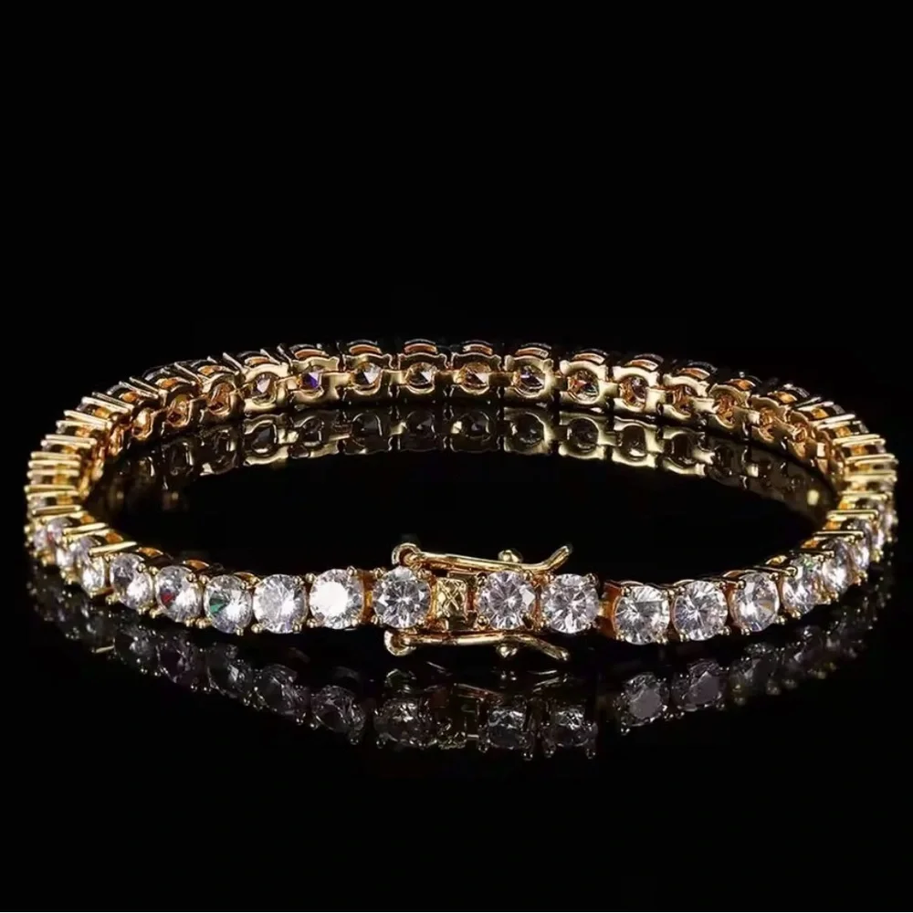 Gold Tennis Bracelet cz 8inch